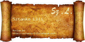 Sztanko Lili névjegykártya