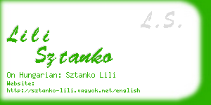 lili sztanko business card